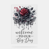 Willkommen in unserer großen gotischen Schwarzen R Acrylschild (Vorderseite)