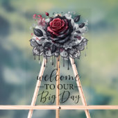 Willkommen in unserer großen gotischen Schwarzen R Acrylschild (Neutral)