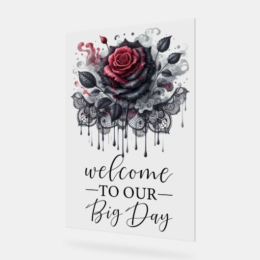 Willkommen in unserer großen gotischen Schwarzen R Acrylschild (Winkel)