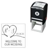 Willkommen in unserer Hochzeits-Briefmarke Permastempel (Beispiel)