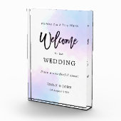 Willkommen in unserer Hochzeitspastel Lilac Wasser Fotoblock (Rechts)