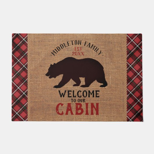 Willkommen in unserer Hütte - Bären Fußmatte (Vorderseite)