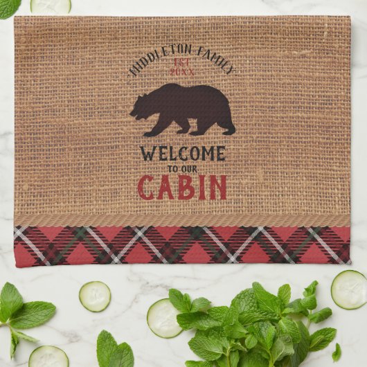 Willkommen in unserer Hütte  Geschirrtuch (Gefaltet)