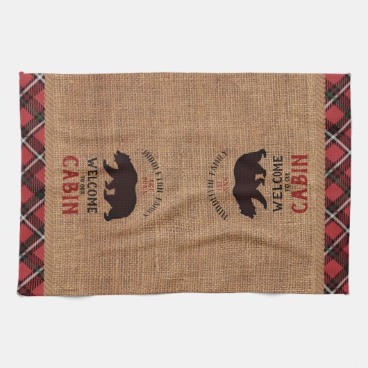 Willkommen in unserer Hütte  Geschirrtuch (Horizontal)