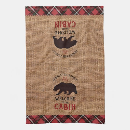 Willkommen in unserer Hütte  Geschirrtuch (Vertikal)