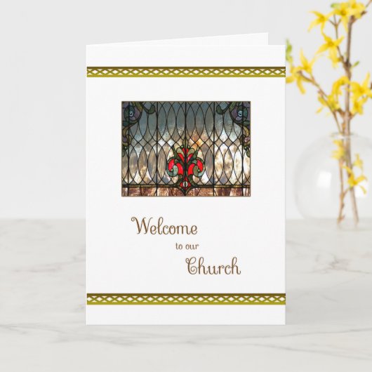 Willkommen in unserer Kirche Karte (Gelbe Blume)