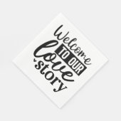 Willkommen in unserer Liebe-Geschichte Serviette (Ecke)