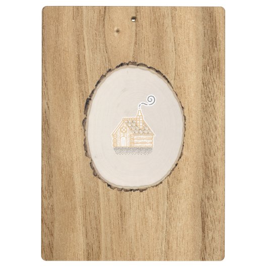 Willkommen in unserer rustikalen Hütte im Wald Klemmbrett (Rückseite)