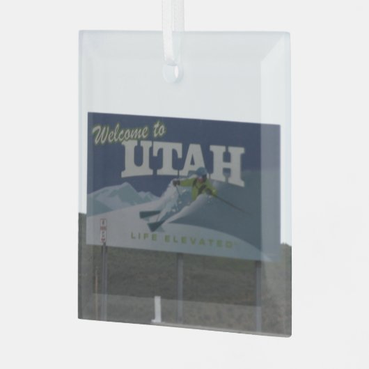 Willkommen in Utah Ornament Aus Glas (Vorderseite links)