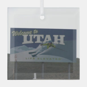 Willkommen in Utah Ornament Aus Glas