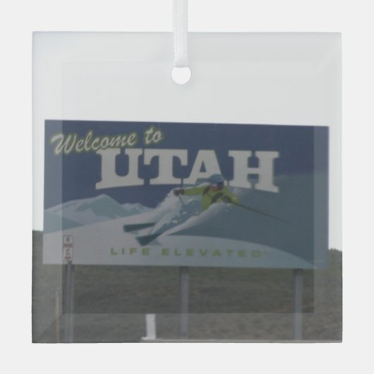 Willkommen in Utah Ornament Aus Glas (Vorderseite)