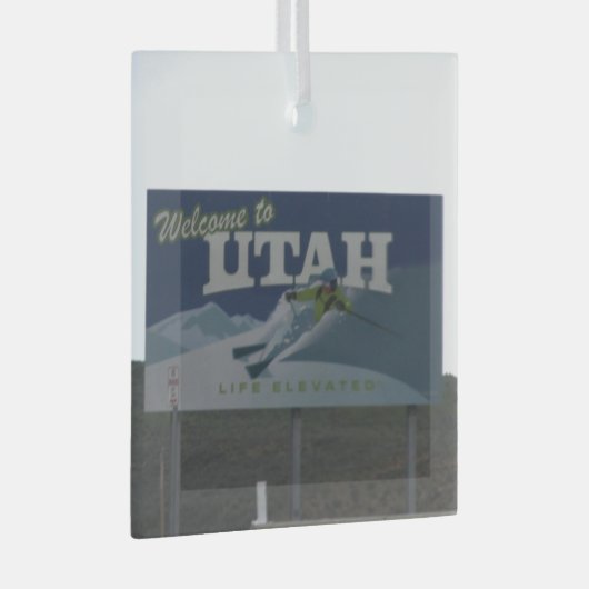 Willkommen in Utah Ornament Aus Glas (Vorderseite Rechts)