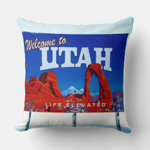 Willkommen in Utah Schild Kissen