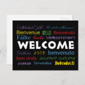 Willkommen in vielen Sprachen farbig Postkarte (Vorne/Hinten)