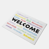 Willkommen in vielen Sprachen Fußmatte (Schrägansicht)