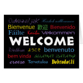 Willkommen in vielen Sprachen Schwarz-weißes Rotes (Vorderseite (Horizontal))