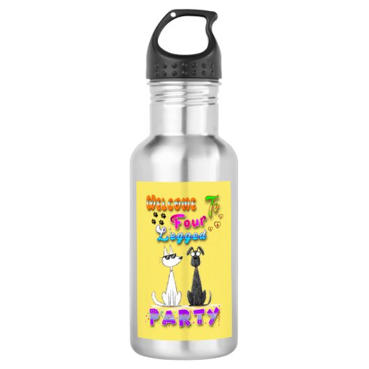 Willkommen in vier Party Edelstahlflasche (Vorderseite)