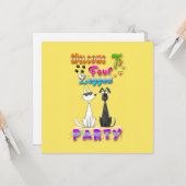 Willkommen in vier Party Karte (Vorderseite/Rückseite Beispiel)