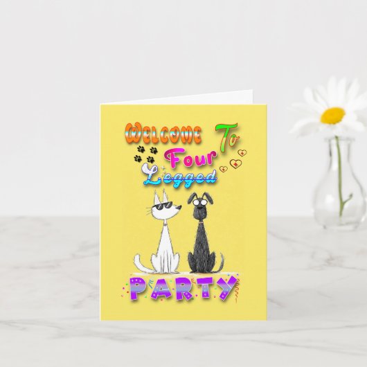 Willkommen in vier Party Karte (Kleine Pflanze)