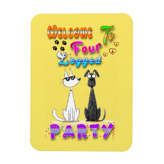 Willkommen in vier Party Magnet (Vertikal)