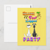 Willkommen in vier Party Postkarte (Vorne/Hinten)