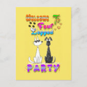 Willkommen in vier Party Postkarte (Vorderseite)
