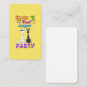 Willkommen in vier Party Rabattkarte (Vorne/Hinten)