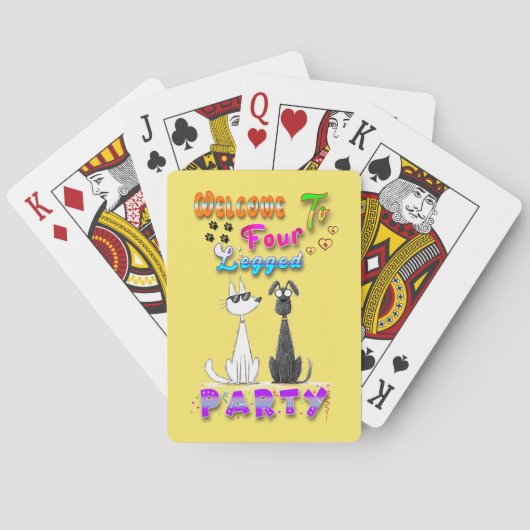 Willkommen in vier Party Spielkarten (Rückseite)