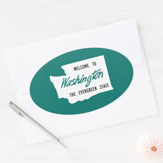 Willkommen in Washington - USA Ovaler Aufkleber (Umschlag)