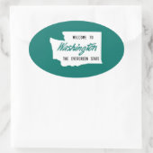 Willkommen in Washington - USA Ovaler Aufkleber (Tasche)