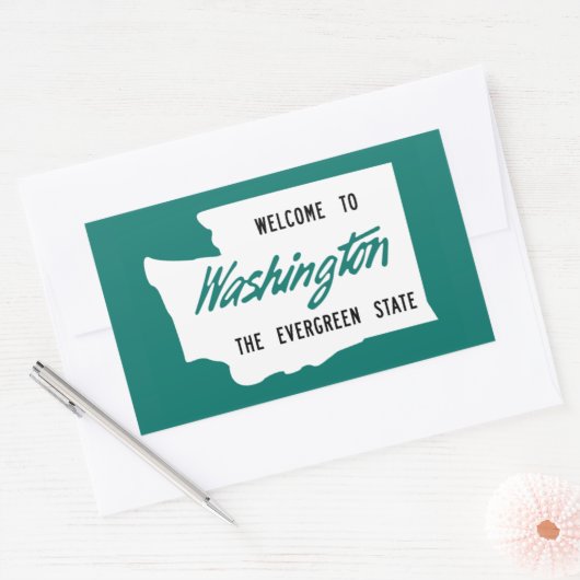 Willkommen in Washington - USA Rechteckiger Aufkleber (Umschlag)