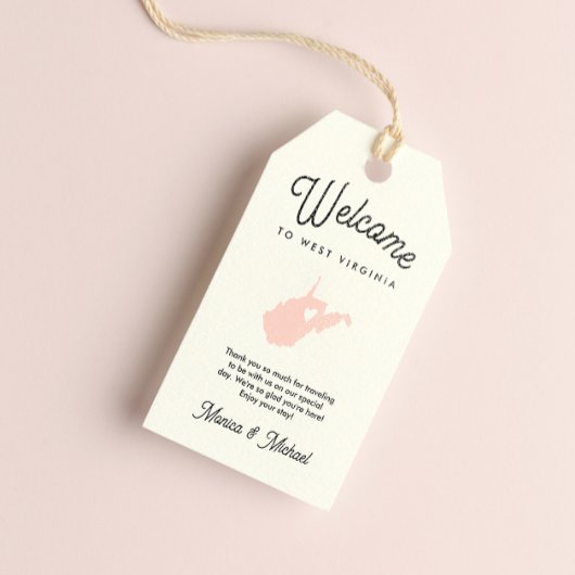 Willkommen in WEST VIRGINIA Hochzeit JEDE FARBE!! Geschenkanhänger