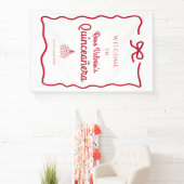 Willkommen in White and Red Quinceñera Banner (InSitu)