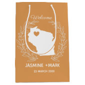 Willkommen in Wisconsin Hochzeit Brauch Mittlere Geschenktüte (Vorderseite)