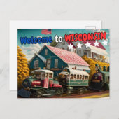 Willkommen in Wisconsin, Postcard für Postübergabe Postkarte (Vorne/Hinten)