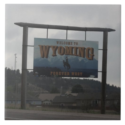 Willkommen in Wyoming Fliese (Vorderseite)