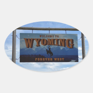 Willkommen in Wyoming Ovaler Aufkleber