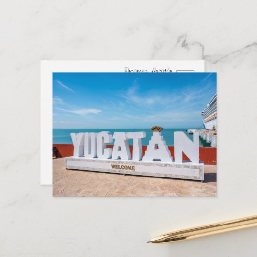 Willkommen in Yucatán Postkarte (Vorderseite/Rückseite Beispiel)
