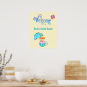 Willkommen Individuelle Name Brautparty Teacup But Poster (Küche)