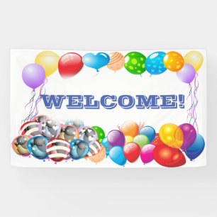Willkommen individuelles Vinyl-Banner 90 cm x 150 Banner