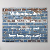 "willkommen...ish" lustiges Willkommenszeichen Poster (Vorne)