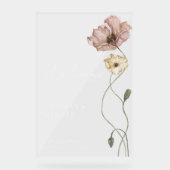 Willkommen Isländische Wasserfarben Island Mohnblu Acrylschild (Vorderseite)