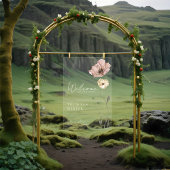 Willkommen Isländische Wasserfarben Island Mohnblu Acrylschild