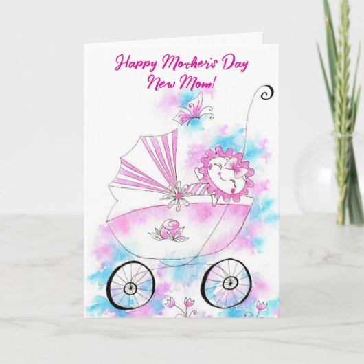 WILLKOMMEN JUNGE MUTTER MUTTER'S DAY CARD DANKESKARTE (Vorderseite)