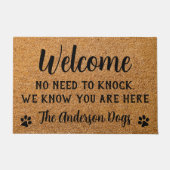 Willkommen Keine Notwendigkeit zu klopfen Funny Pe Fußmatte (Vorderseite)