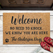 Willkommen Keine Notwendigkeit zu klopfen Funny Pe Fußmatte