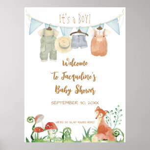 WILLKOMMEN Kinderfox Mushrooms Babydusche Poster