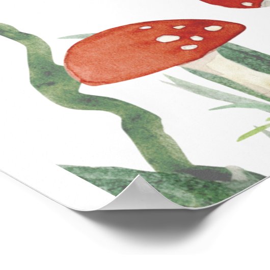 WILLKOMMEN Kinderfox Mushrooms Kinderdusche Post Poster (Ecke)