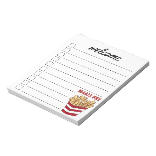 Willkommen Kleine Fry French Fries Feinschmecker B Notizblock (Rotiert)