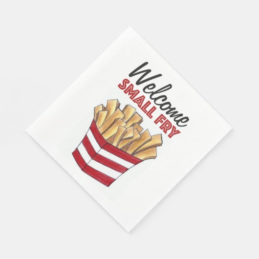 Willkommen Kleine Fry French Fries Feinschmecker B Serviette (Ecke)